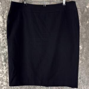 Nine West Size 14 Career Minimalist Preppy‎ Pencil Skirt black Zip Lined Stretch